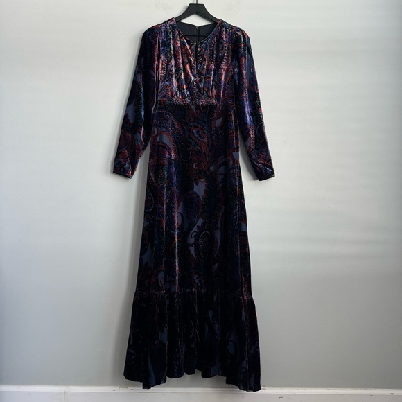 Anthropologie Burnout Velvet Maxi Dress - Picture 5 of 15